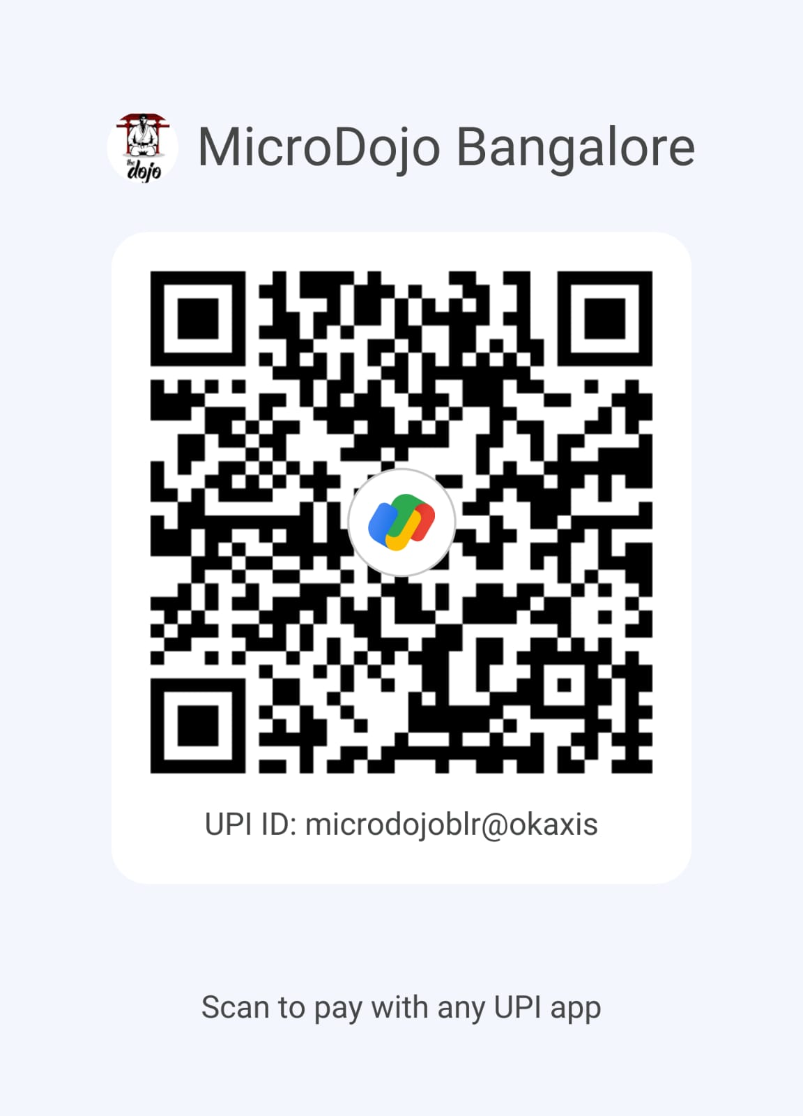UPI QR code for MicroDojo Bangalore
